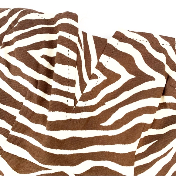 Kate Spade Strapless Brown Zebra Mini Dress Size 0 - Picture 5 of 11